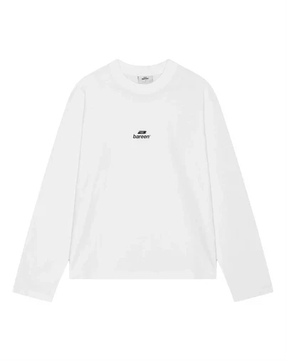 Bareen - Oversized Logo Longsleeve T-shirt - White